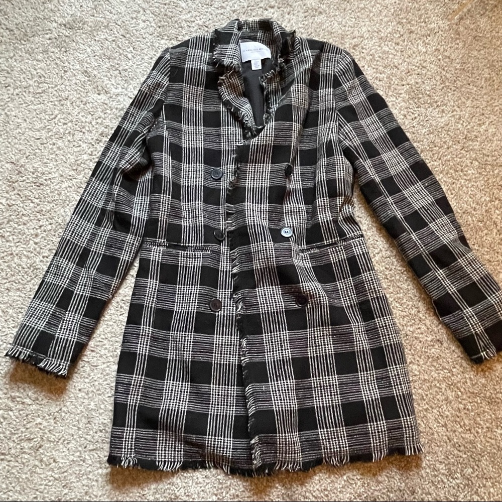 Plaid pea coat